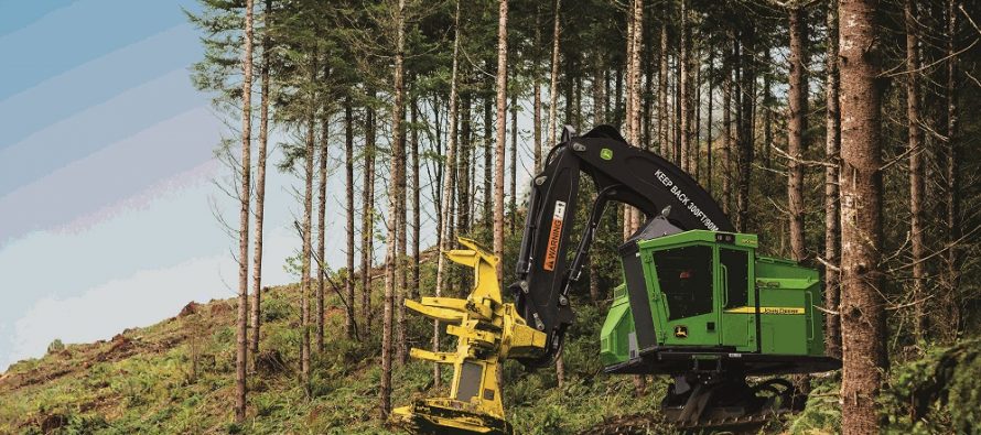 John Deere 800M-Series tracked feller bunchers and harvesters now equipped with Tier 4F engines