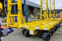 The Enerpac Self-Propelled Modular Transporter (SPMT) offers a compact solution for in-plant operations