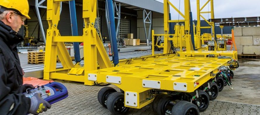 The Enerpac Self-Propelled Modular Transporter (SPMT) offers a compact solution for in-plant operations