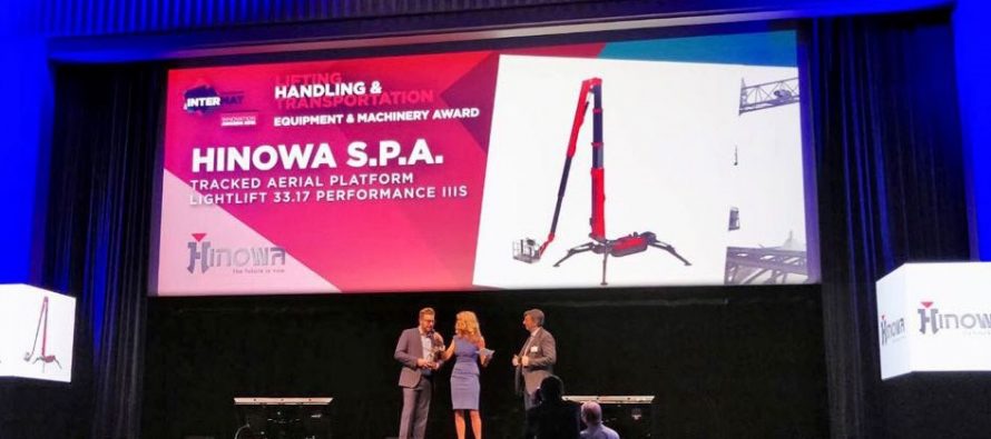 Intermat Innovation Awards 2018 for Hinowa’s new tracked aerial platform Lightlift 33.17 Performance IIIS
