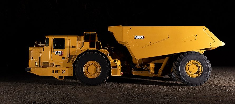 The new AD63 is the largest underground truck in the Caterpillar product line