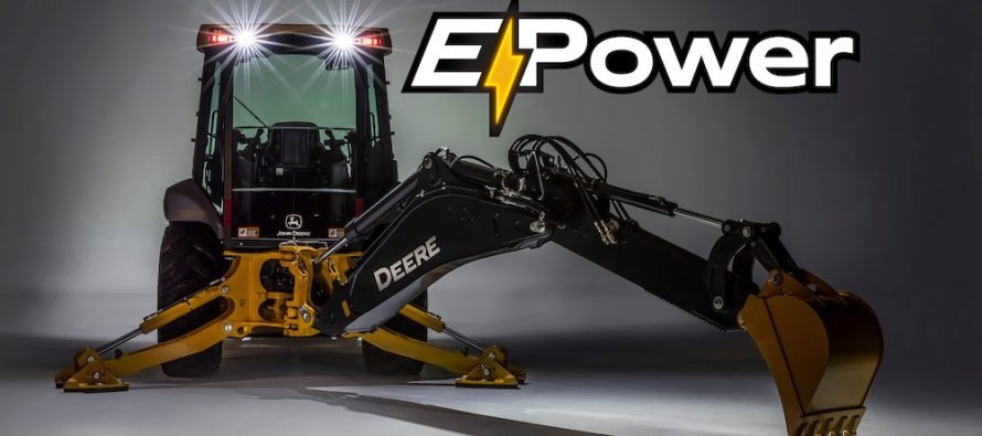 John Deere joint tests its first electric-powered backhoe with National Grid