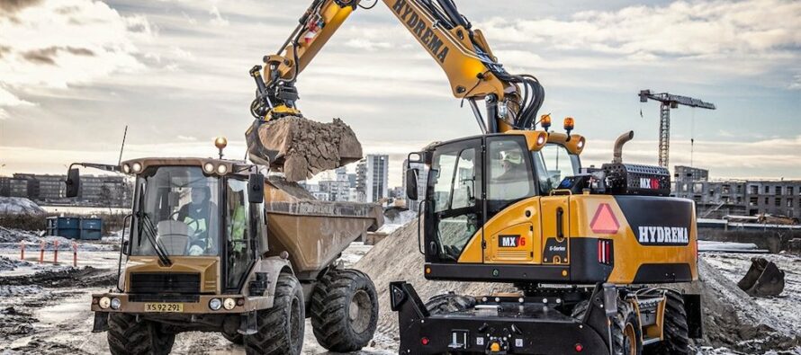 The new Hydrema MX wheeled excavators have more powerful engines