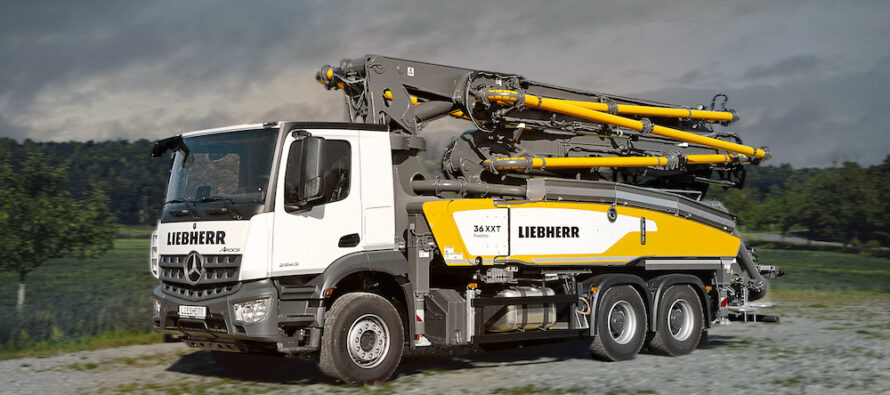 New 36 XXT truck-mounted concrete pump from Liebherr: Light, compact and flexible