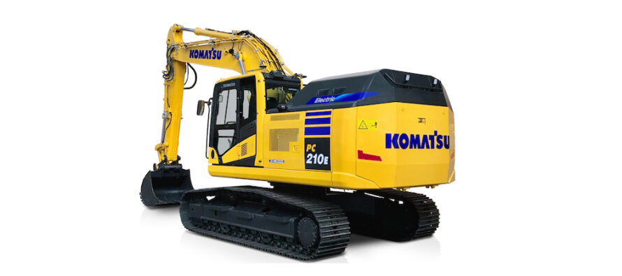 Komatsu exhibited a 20-ton class electric hydraulic excavator at bauma 2022