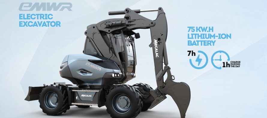 Mecalac’s new eMWR: the first 100% electric midi wheeled excavator