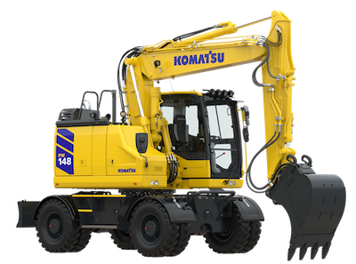 Komatsu anunță noile excavatoare pe roți PW148-11 și PW190-11