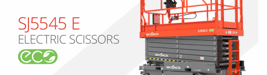 Noua nacelă foarfecă SJ5545 E are cea mai mare înălțime de lucru din gama Skyjack