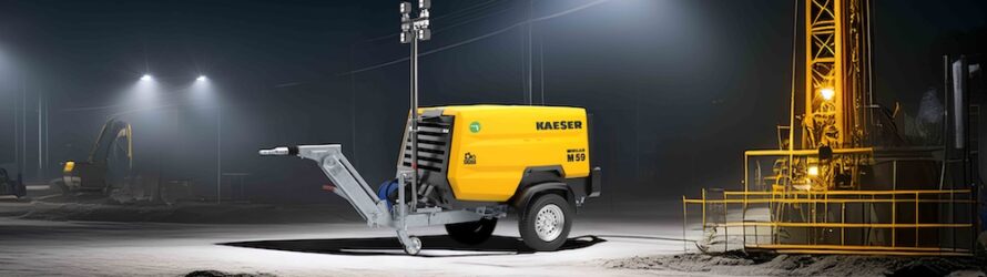 Compresorul Kaeser Mobilair M59 PE are turn de lumină integrat