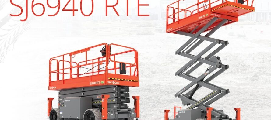 SJ6940 RTE e cea mai mare nacelă foarfecă electrică Skyjack pentru teren accidentat